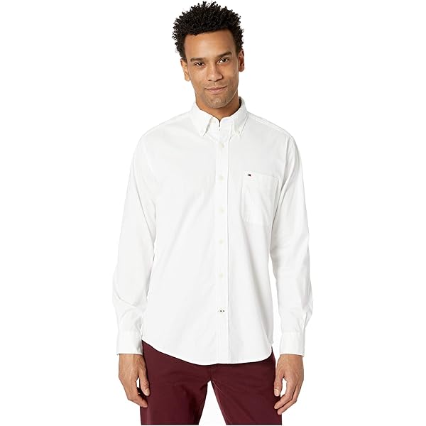 Amazon.com: Tommy Hilfiger Mens Custom Fit Long Sleeve Buttondown Shirt  (X-Large, Classic White) : Clothing, Shoes & Jewelry