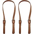 Murtenze 2 Pack 65cm to 71cm Adjustable Handbag Handles, Light Brown Leather Purse Strap Leather Shoulder Strap Purse Straps Replacement Purse Handles for Crossbody