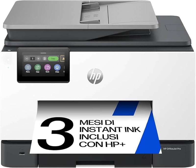 OfficeJet Pro 9132e 404M5B, Stampante Multifunzione a Getto d'Inchiostro A4 a Colori, Fronte e Retro Automatico, 25 ppm, Wi-Fi, Smart, 3 Mesi di Inchiostro Instant Ink Inclusi, Grigia