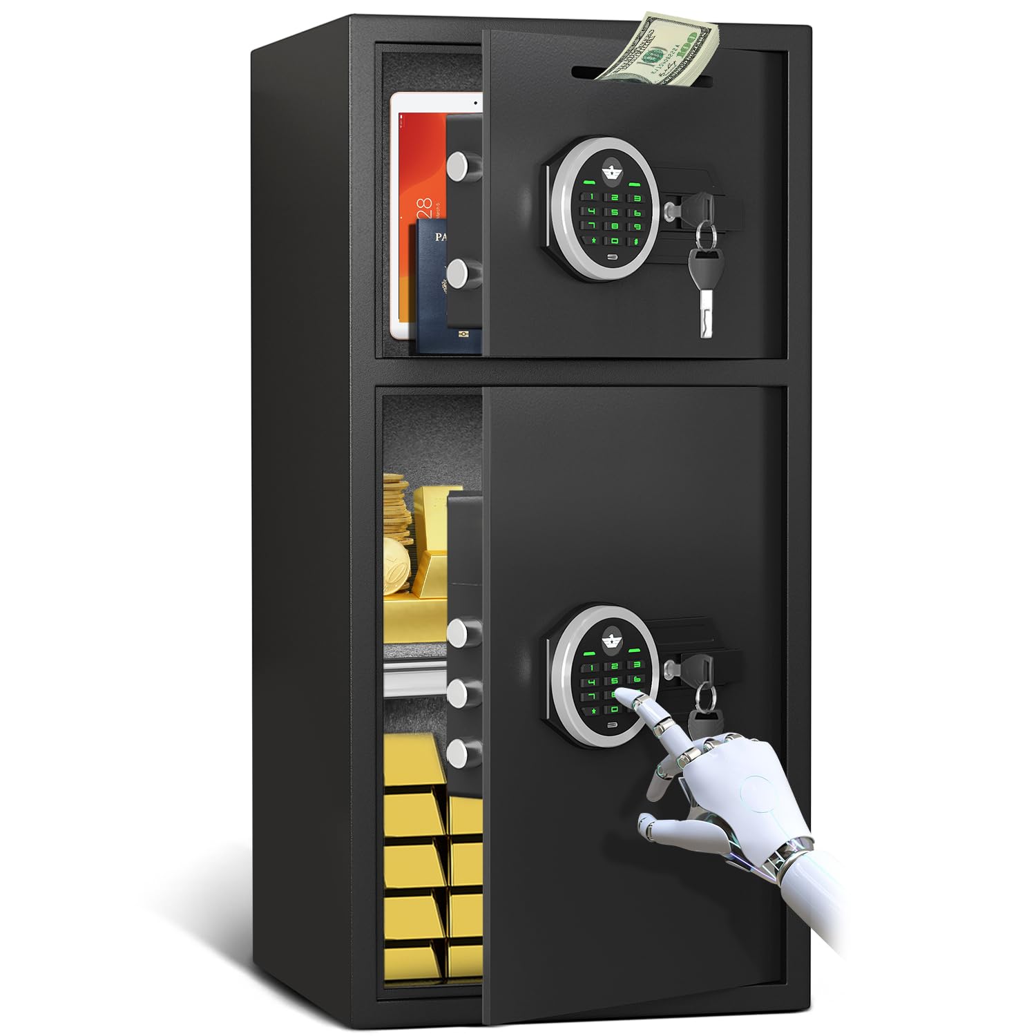 Photo 1 of **It is not known if it works, as there is no refund.**It opens on one side only, the other is lacquered and did not come with instructions.***No instructions and Needs to Be disabled to open the other door****6.0 Cubic Extra Large Home Safe Box Fireproof