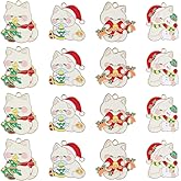 SUNNYCLUE 1 Box 16Pcs Christmas Cat Charms Enamel Cats Charm Bulk Alloy Colorful Xmas Christmas Tree Jingle Bell Snowman Cute Animal Charms for Jewelry Making Charms Earrings Necklaces Keychain Crafts