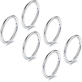 BLZ 18G 12mm Nose Rings Hoops for Women Men 6PCS Septum Jewelry 316L Surgical Steel Hinged Segment Ring Body Piercing Nose Hoop Lip Rings Nose Helix Cartilage Rook Earrings