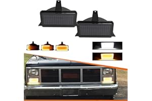 ADIIL Smoked Black Lens Front Turn Signal Lights front Bumper Parking Lamps For 1983-87 Chevrolet GMC Pickup Truck