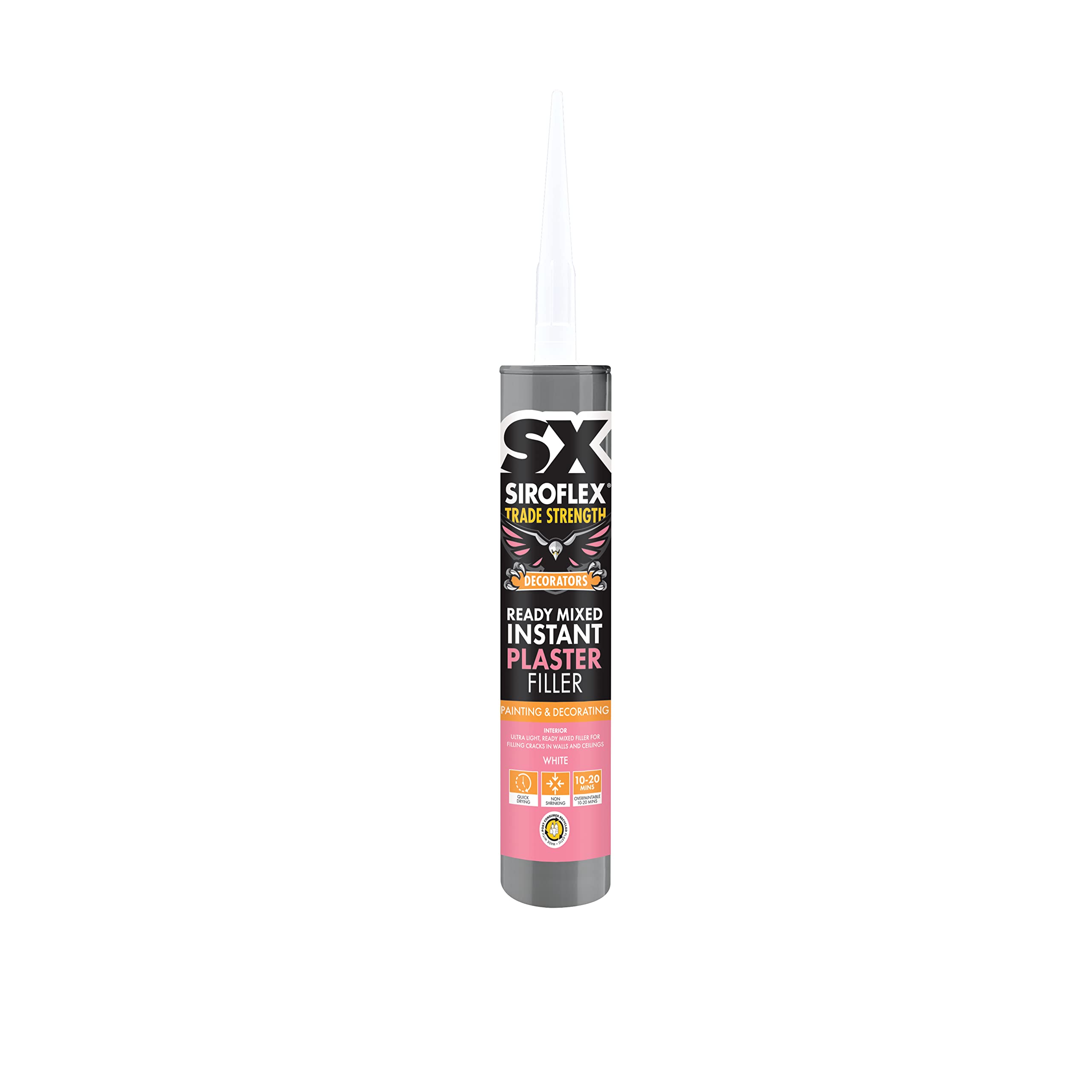 SX Siroflex Instant Plaster Filler White – Ultra Light Ready Mixed Filler for Repairing Cracks and Holes in Walls and Ceilings. Quick Drying, Non‑Shrinking, Sandable and Overpaintable – 310ml