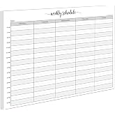 321Done Weekly Schedule Notepad, 8.5x11 Inches, 50 Sheets, Mon to Fri | Made in USA - Hourly Appointment Planner Pad, Tear-Off Time Blocking Sheets, Undated Week Columns, Bright White Paper