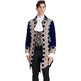 Cacycasa Mens Gothic Victorian Steampunk Pirate Frock Coat Jacket