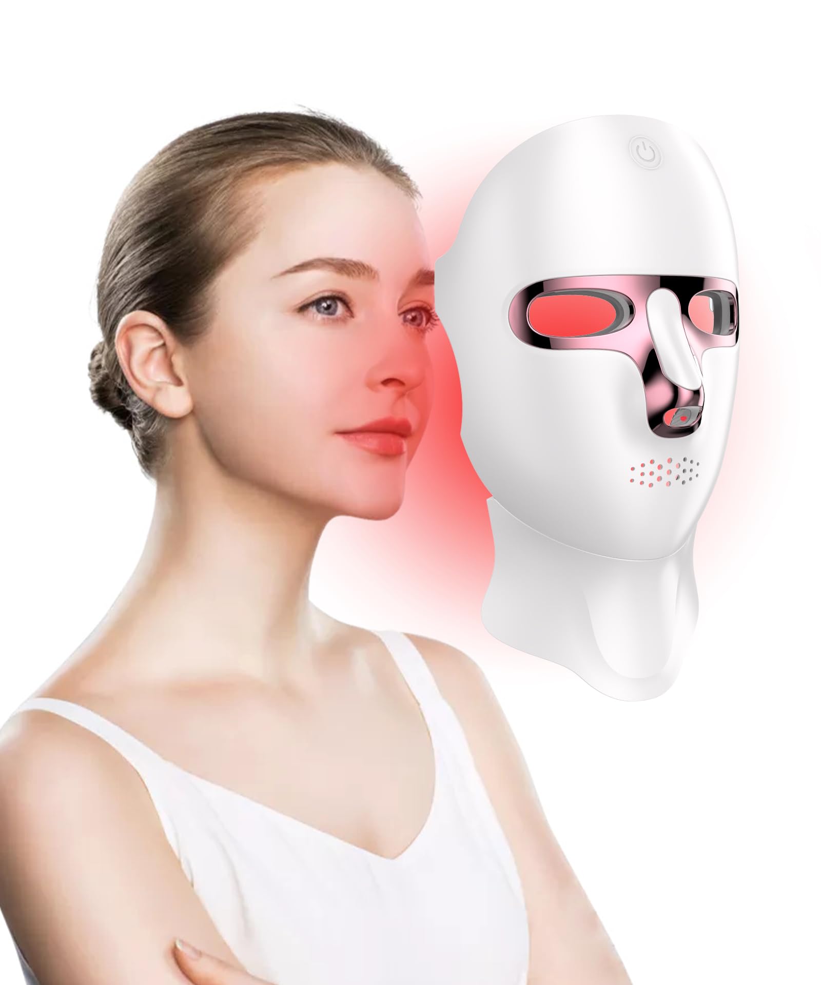 Photo 1 of Yahi Red Light Therapy for Face and Neck, Cordless LED Face Mask Light Therapy, Rechargeable and Ergonomic Design for Home & Travel
