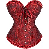 SZIVYSHI Corset Tops for Women, Bustier Shapewear Lingerie, Lace Waist Push Up Bodysuit