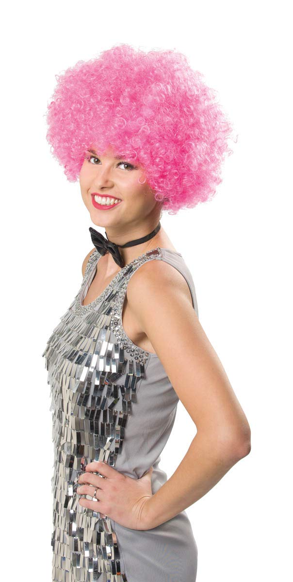 Folat - Afro Neon Pink Wig - One Size