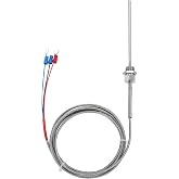 MECCANIXITY PT100 RTD Thermocouple Stainless Steel NPT1/4 Temperature Sensor Probe -50 to 500C 6.6ft 4x100mm
