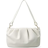 Women Ruched Shoulder Handbag Cloud Pouch Hobo Bag Convertible Clutch Soft Vegan Leather Cross body Bag