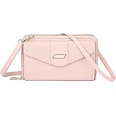RNIEGA Small Crossbody Bags for Women Leather cell Phone Bag Wallet Purse with Credit Card Slots Adjustable Strap