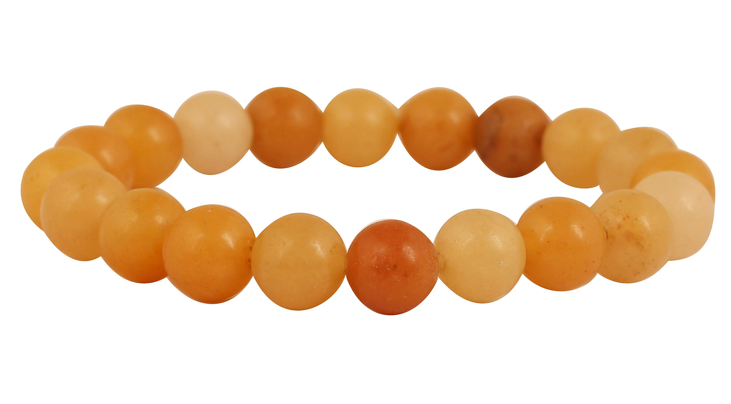 Touchstone NEW Indian Bollywood 8 MM Round Shape Natural Yellow Aventurine Nerve Controller Health Maintainer Stretchable Bracelet For Women And Men.
