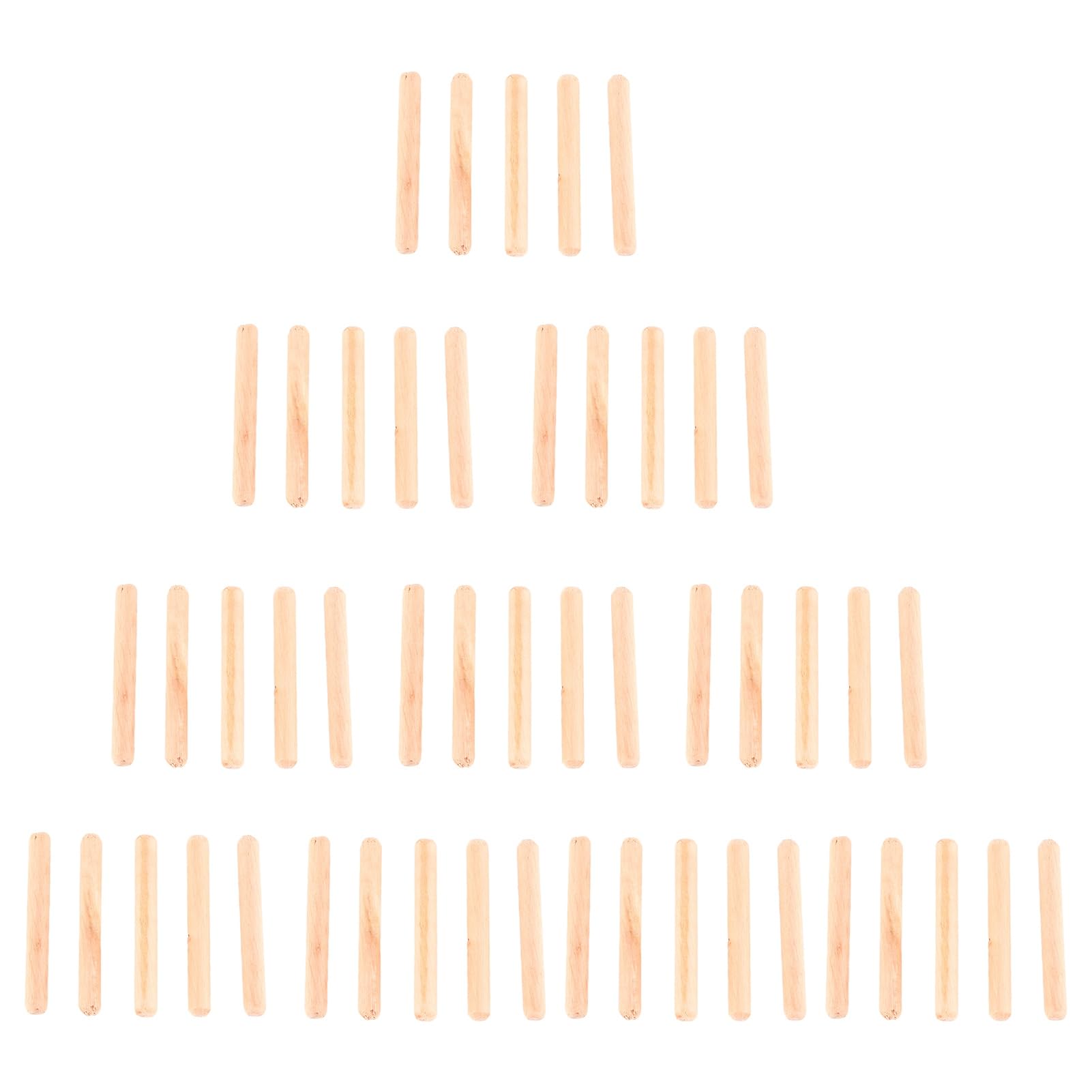 50PCS Wooden Dowel Pins Cabinet Drawer Hardware Grooved Fluted Furniture Connector Fastener Round Wood Dowel Rods for Cabinet Assembly 30/40/50MM M6*50