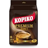 KOPIKO Premium 3 in 1 Instant Coffee Mix &ndash; Authentic Indonesian Volcanic Coffee, Strong Yet Smooth, Pre-Mixed with Creamer &amp; Sugar (7.1 OZ in 10 Coffee Sachets)