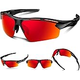 Polarized Sports Sunglasses for Men Women,UV400 Protection Sunglass for Running Cycling Fishing Hiking TR90