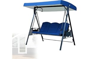 Heavy-Duty 3-Seater Patio Swing Canopy Replacement,Waterproof Sunscreen Garden Swing Hammock Top Cover for Backyard Porch Sum