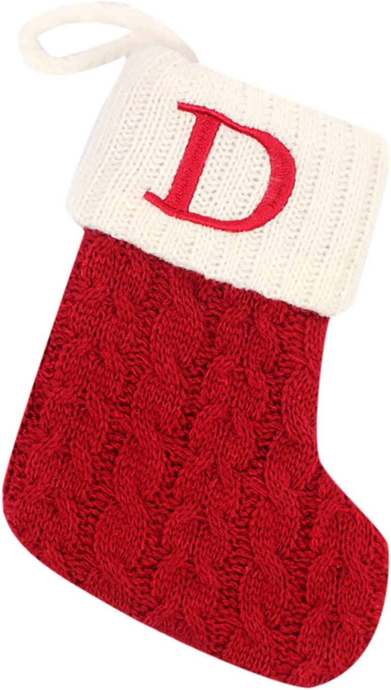 Stockings & Holders - Feledorashia Christmas Stocking with Letter Monogram Mini Cute Christmas Stocking Christmas Decoration, 5.52