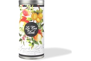 Apricot Peach Green Tea by La Tea Dah, Deliciously Fruity Peach Tea Made with Lightly Caffeinated Gunpowder Green Tea Leaves and Natural Flavoring, Premium Tea Packaged for Gifting (12 Sachets)