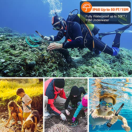 Metal Detector Pinpointer, Ultra Sensitive 360-degree Searching Waterproof Handheld Pin Pointer Wand with Spring Buckle Holster & LED Light+4 Free Batteries (Black)