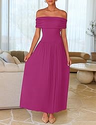 ZESICA Women's Off The Shoulder Maxi Dress 2025