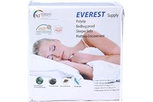 EVEREST SUPPLY Polyzip Mattress Encasement Protector Breathable Fully Encased Machine Washable Non-Waterproof Breathable Zipper 6 Sided Cover Twin Sofa 38 by 72 inches fits 4 to 6 inch Depth
