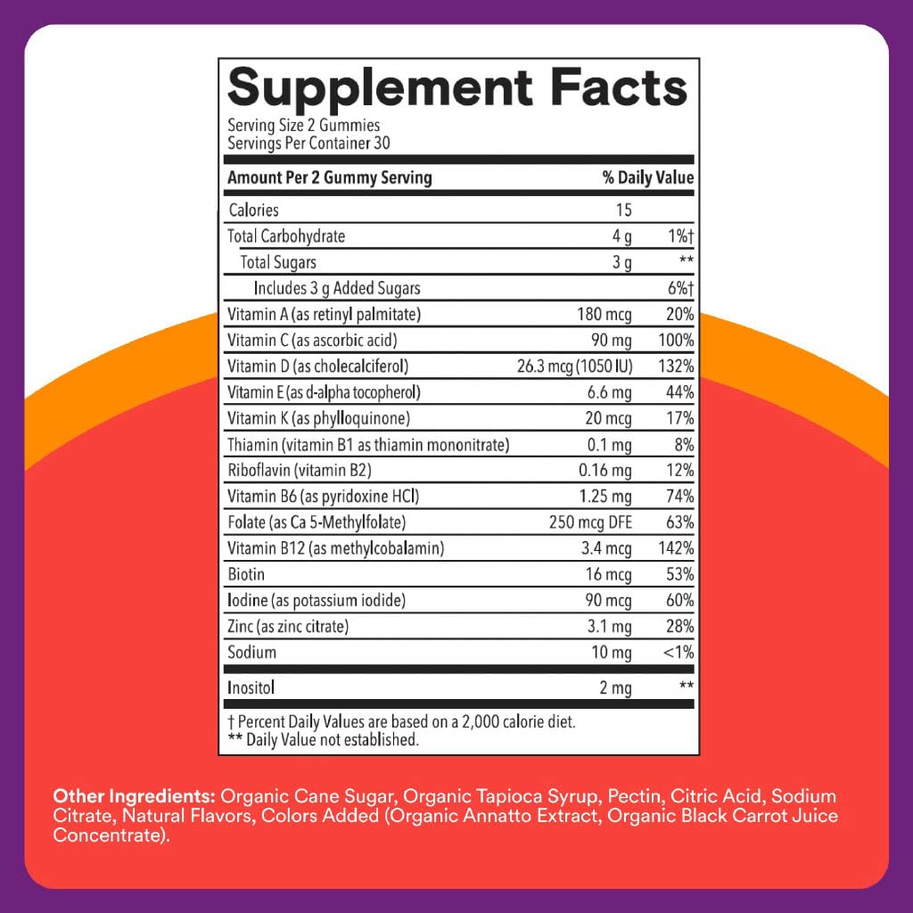 SmartyPants Kids Multivitamin & Immunity Gummies: Vitamins C, D, B6, B12, A, and Zinc for Immune Support, Biotin, Iodine, Gluten Free, Two Fruit Flavors, 60 Count (30 Day Supply)