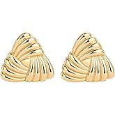 Statement Chunky Gold Earrings for Women Unique Square Stainless Steel Heaven Mayhem Button Stud Earrings Trendy Jewelry