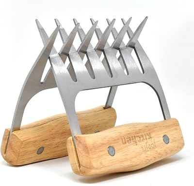 joeji's Kitchen Set of 2 Meat Shredder Bear Claws with Wooden Handles