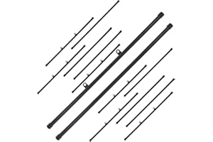 Tofficu Black round Painting Scroll Hanging Rod Set, 53cm Plastic Wall Scroll Hanger with Hooks and Caps,
