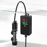 hygger ECO Precise 50W Aquarium Heater Submersible, for 5-10 Gallon Fish Tank, &plusmn;0.5℃ Dual Probe Controller, Overheat &amp; Dry-Run Protection for Freshwater &amp; Saltwater