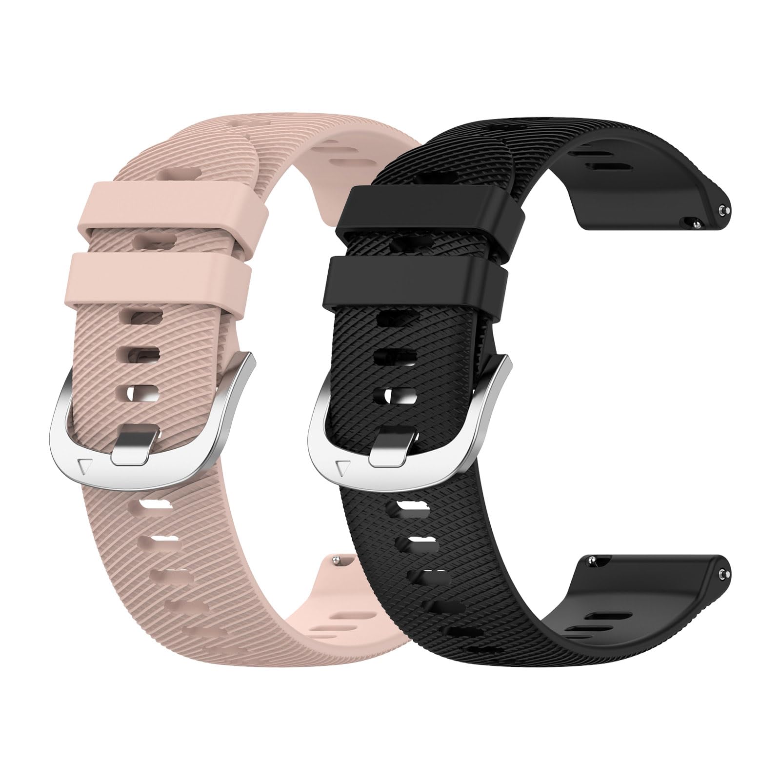 Garmcool 2 Pack 18mm Watch Strap Compatible for Garmin Venu 2S/Venu 3S/Vivoactive 4S/Forerunner 255S/Vivomove 3S, Silicone Sport Straps Pink, Black for Women Men (Strap Only) — image 1