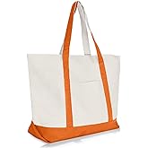 22" Heavy Duty Cotton Canvas Tote Bag (Zippered)