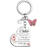 Lervuh Sister Keychain Gifts for Sisters From Sisters Adult Brother Friendship Keychain Butterfly Purse Charm Inspirational Birthday Graduation Christmas Proud of You Gifts for Women Girls