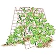 Gardeners Supply Company Deluxe Cucumber Trellis | Easy to Install Raised Garden Bed Cucumbers & Climbing Plants A-Frame Trellis | Outdoor Plant Support w/ 4" Grids for Easy Harvesting | 32"Wx46"H RED