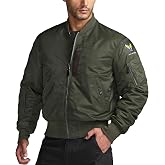 CQR Men's Casual Bomber Jacket, Outdoor Fall/Winter Zip-Up Windbreaker, Water Resistant Padded MA-1 Flight Jacket with Pocket
