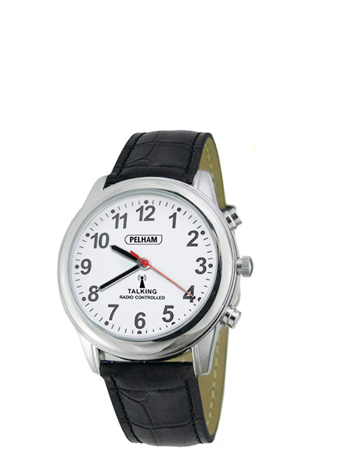 Ravencourt Living Talking Watch, for The Blind and Visually Impaired, Radio-Controlled for Ease and Accuracy, English Voice, Leather Strap, Large