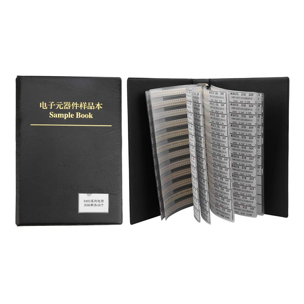 0402 Capacitor Book kit 0402 Series Capacitance Sample Book 80 Values Black