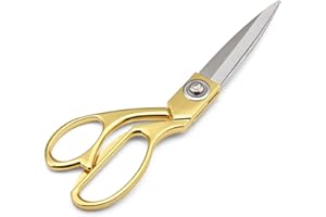 JYTUUL Gold 8" Sharp Tailor Scissors - Fabric, Leather & Clothing Scissors - Stainless Steel Professional Heavy Duty Dressmaking Shears