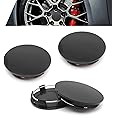 Nomocale 4 PCS Car Wheel Hub Center Cap, 2.36 Inches Outer Diameter 2.2 Inches Inner Diameter Car Wheel Hub Cover, Curved Snap-in Wheel Hub Decorative Cover, Universal for Most Cars (Black)