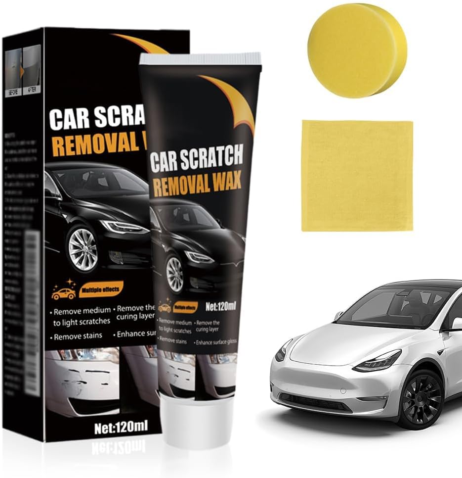 Car Scratch Remover，Scratch Remover for Vehicles, Paste Car Scratch Remover Scratch Remove Wax with Wipe and Sponge Cars Paint Scratchs Repair Kit for Deep Scratches
