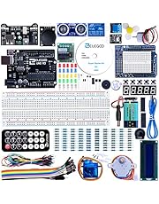 ELEGOO UNO Project Super Starter Kit with Tutorial, 5V Relay, UNO R3, Power Supply Module, Servo Motor, 9V Battery with DC, Prototype Expansion Board, ect. for Arduino