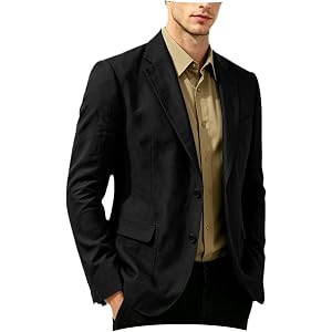 Surciruit Men's Unlined Linen Blazer Lightweight Summer | Classic Casual Jacket | 2 Button Notch Lapel | Regular Fit Business