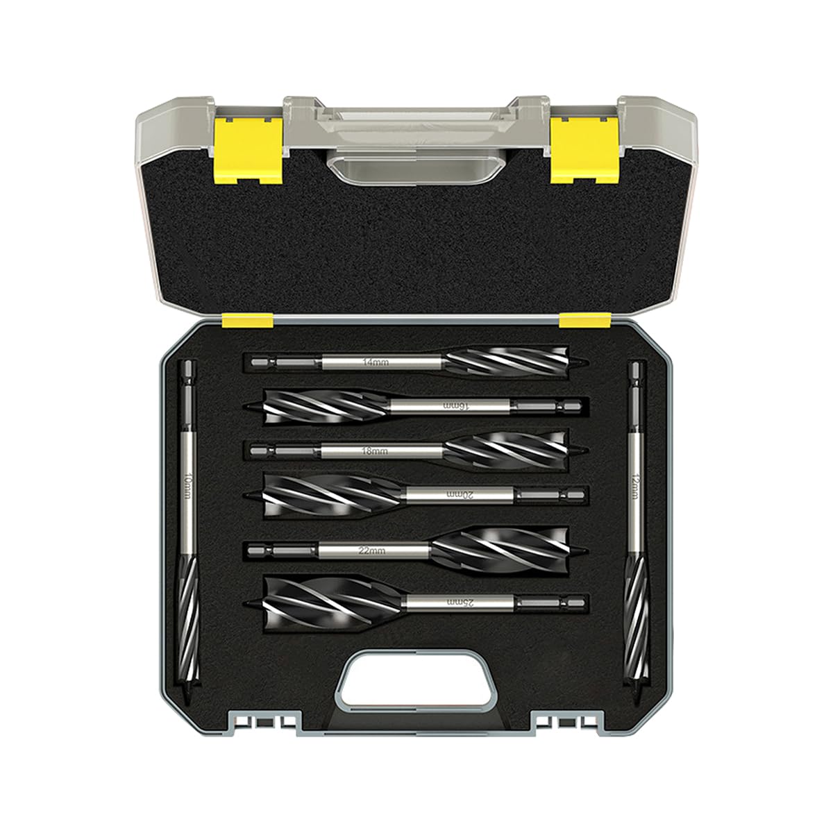 Meccion Wood Drill Bit Set 8pcs Professional Self Feed Speed Auger Drill Bit 10mm/12mm/14mm/16mm/18mm/20mm/22mm/25mm with 1/4 Inch Hex Shank