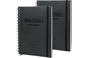 Nextnoid Hardcover Fitness Planner Workout Journal for Men & Women - A5 Sturdy Fitness Log Book to Track Gym & Home Workouts - Separately Packaged 2 Pieces