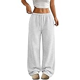 Trendy Queen Womens Wide Leg Sweatpants Baggy Drawstring Low Rise Lounge Pants 2026 Fall Joggers with Pockets