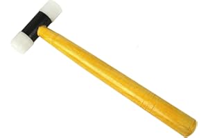 PMC SUPPLIES LLC Nylon Hammer 1" Face w/Wooden Handle for Jewelry Making Metal Forming Mallet