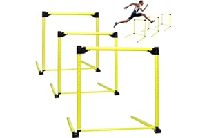 ZSHIGANMA 3 Pack Adjustable Height Hurdles Training Equipment, Agility Speed Jumping Training Equipment for Basketball Soccer Football Dogs, Indoor & Outdoor, Detachable Hurdles Track and Field(Green)