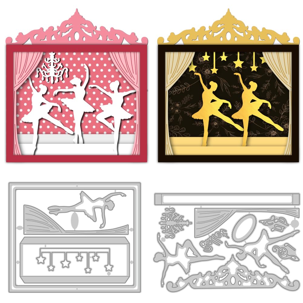 DELORIGIN Ballet Dancer Die Cuts Metal Cutting Dies Card Making Stencils Template for DIY Embossing Scrapbooking Craft Paper Photo Album Greeting Card Gift Festival Invitation Decorative