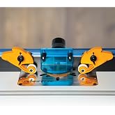 POWERTEC Adjustable Roller Stock Guide, One Way Bearing Stock Feeder Tool - Reduce Kickback &amp; Increase Shop Safety - For Table Saw, Router Tables, Band Saws, Auxiliary Fence w/T-Slot Mount (71935)